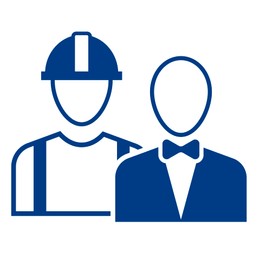 Illustration of Concept of DEI - Diversity, Equality, Inclusion.  worker and businessman on white background