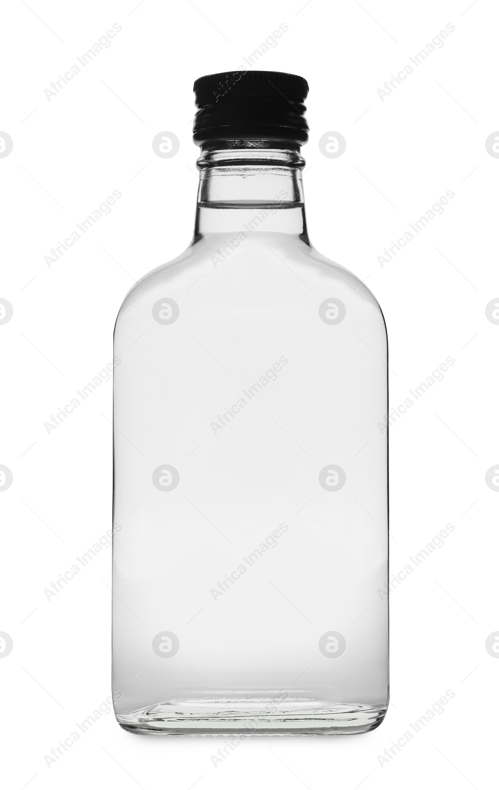 Photo of Bottle of alcoholic drink on white background