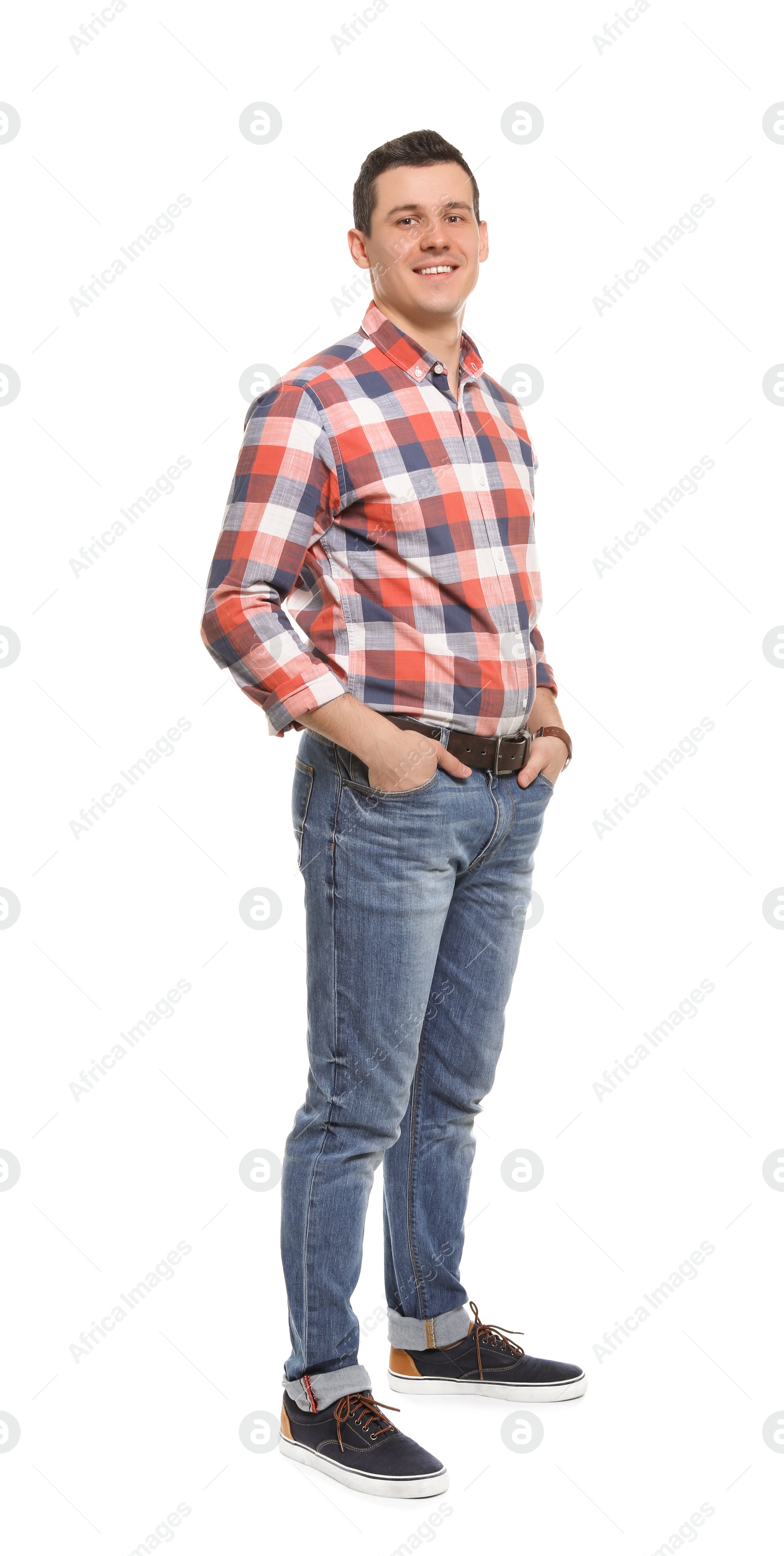 Photo of Portrait of confident man on white background