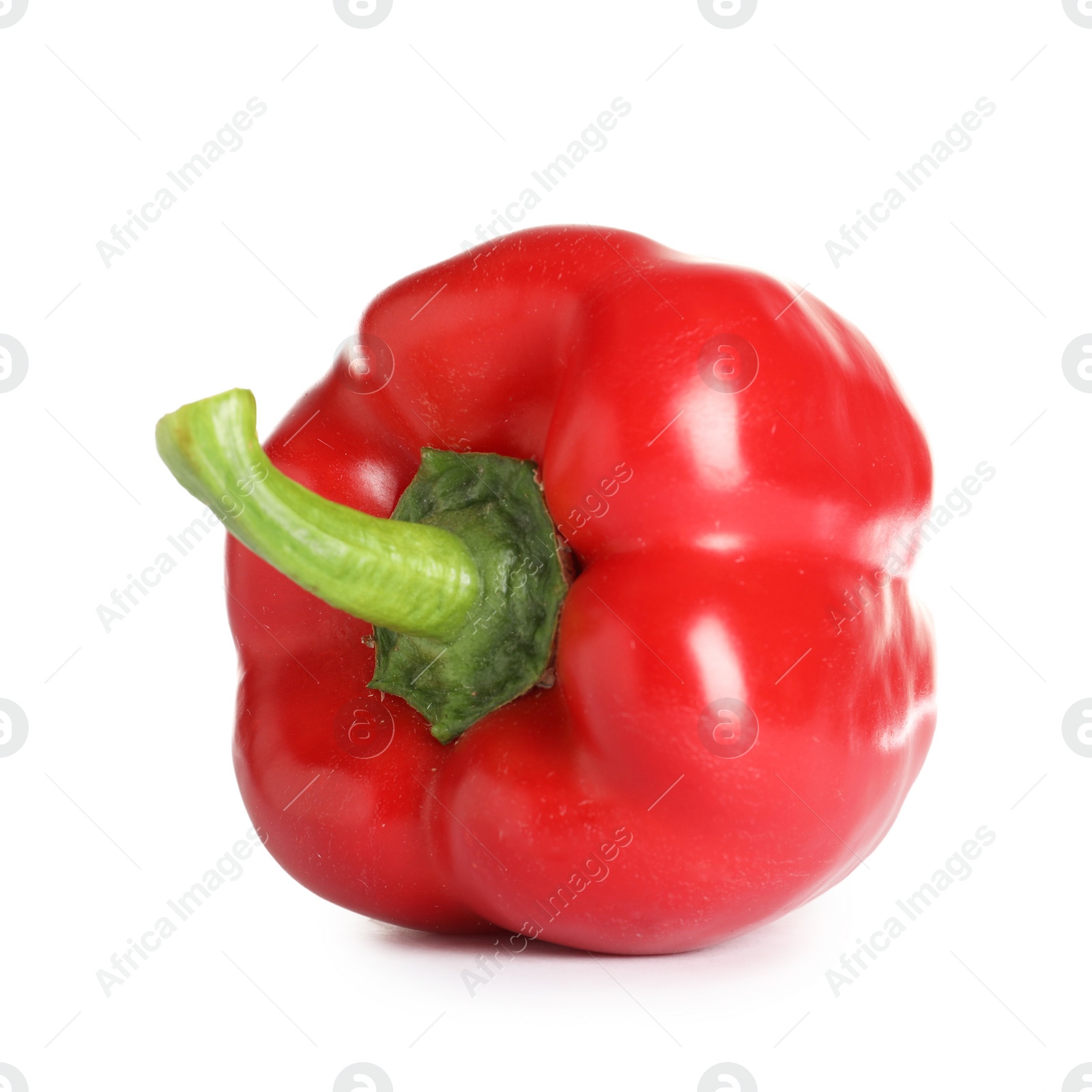 Photo of Tasty ripe red bell pepper on white background