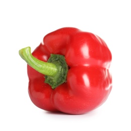 Tasty ripe red bell pepper on white background