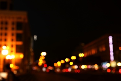 Photo of Blurred view of beautiful city at night. Bokeh effect