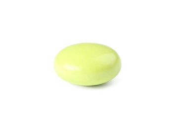 Photo of Pill on white background. Medical care and treatment