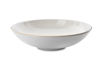 Photo of Clean empty ceramic bowl isolated on white