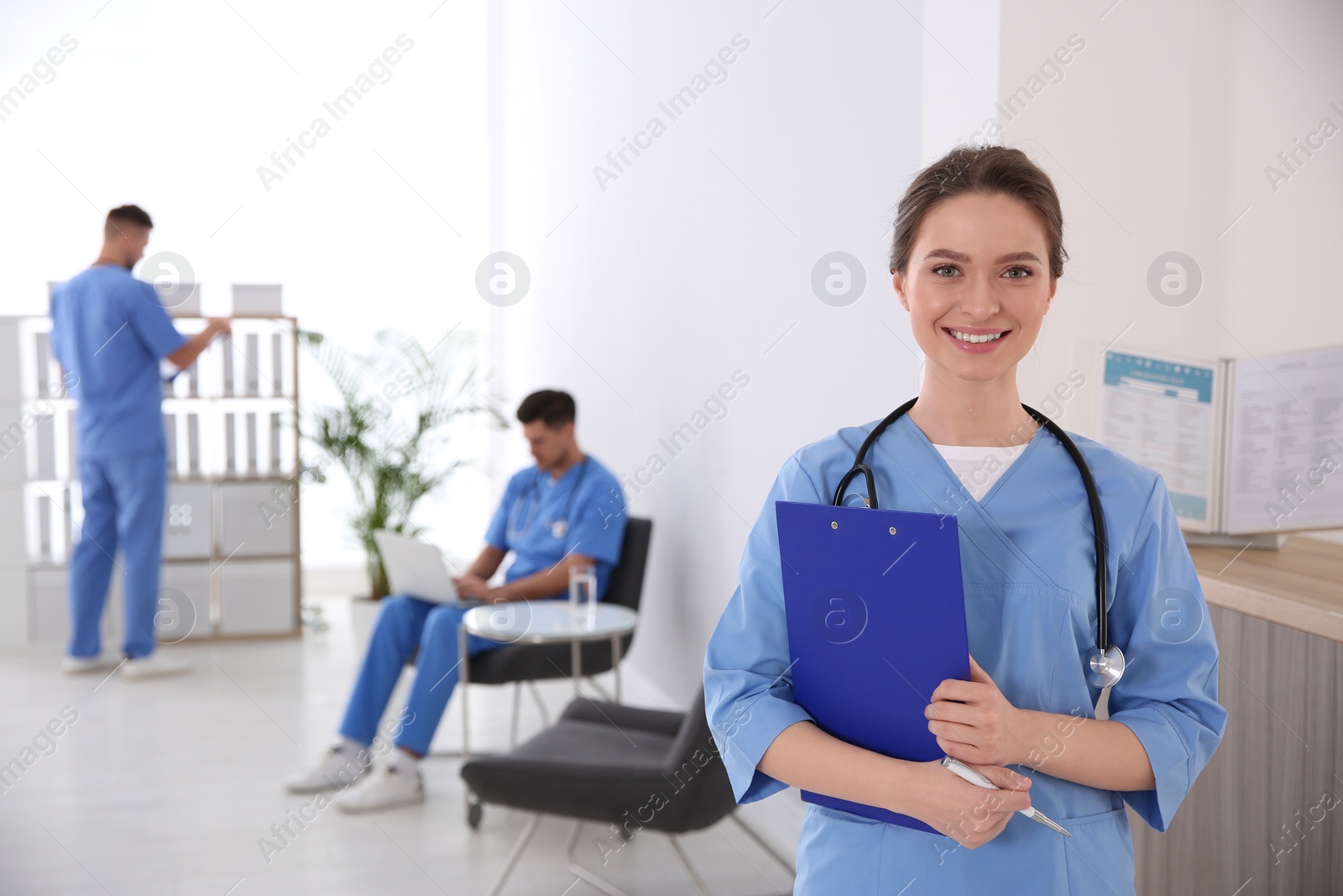 Photo of Portrait of female doctor in modern clinic