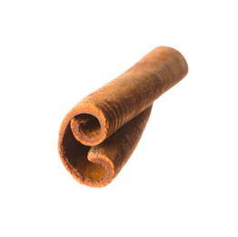 Photo of One aromatic cinnamon stick isolated on white