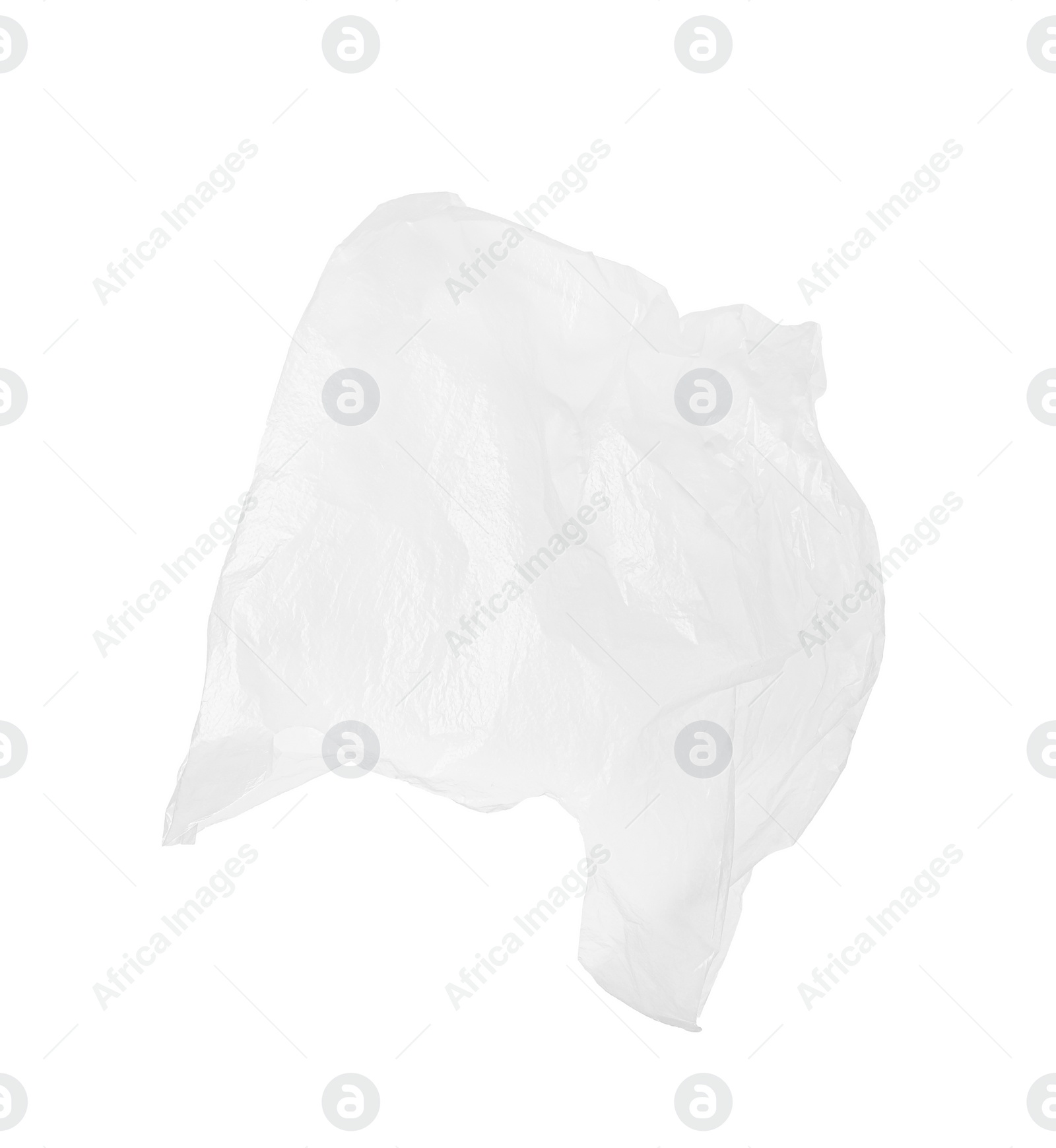 Photo of One empty plastic bag isolated on white