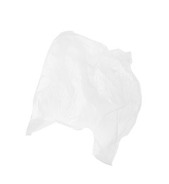 Photo of One empty plastic bag isolated on white