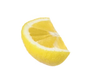 Fresh ripe lemon slice isolated on white