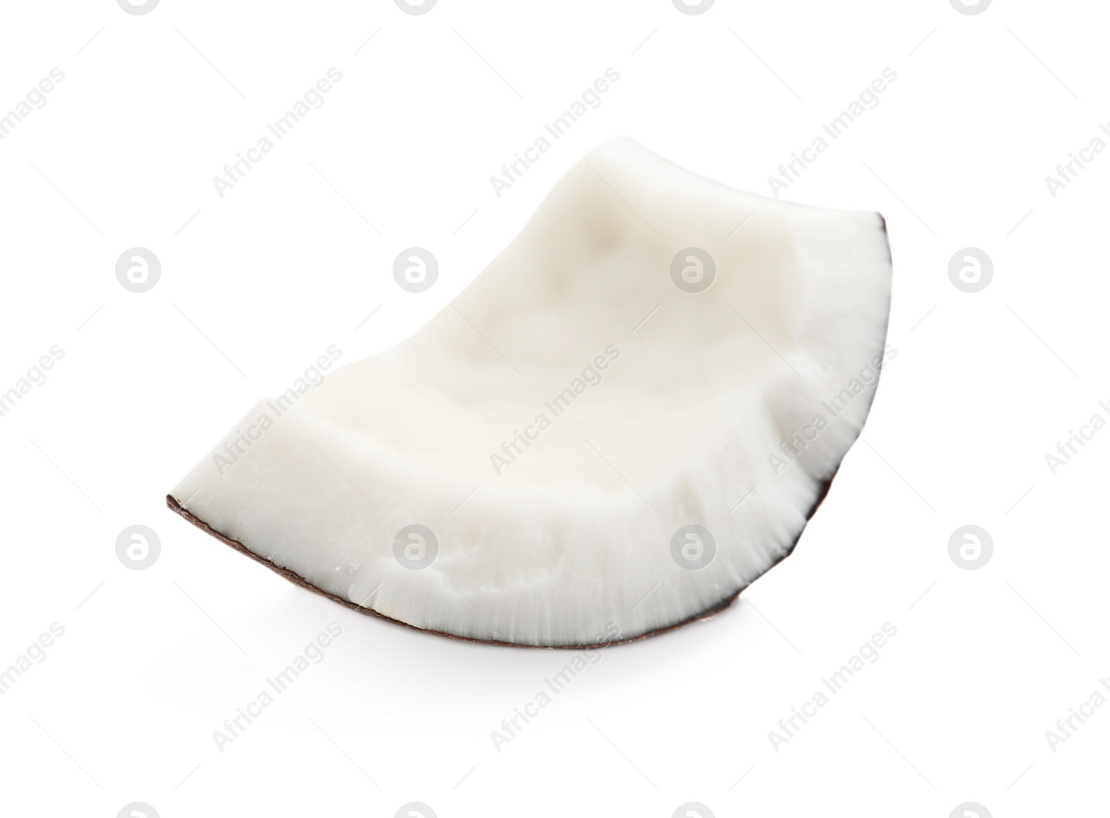 Photo of Piece of ripe coconut isolated on white