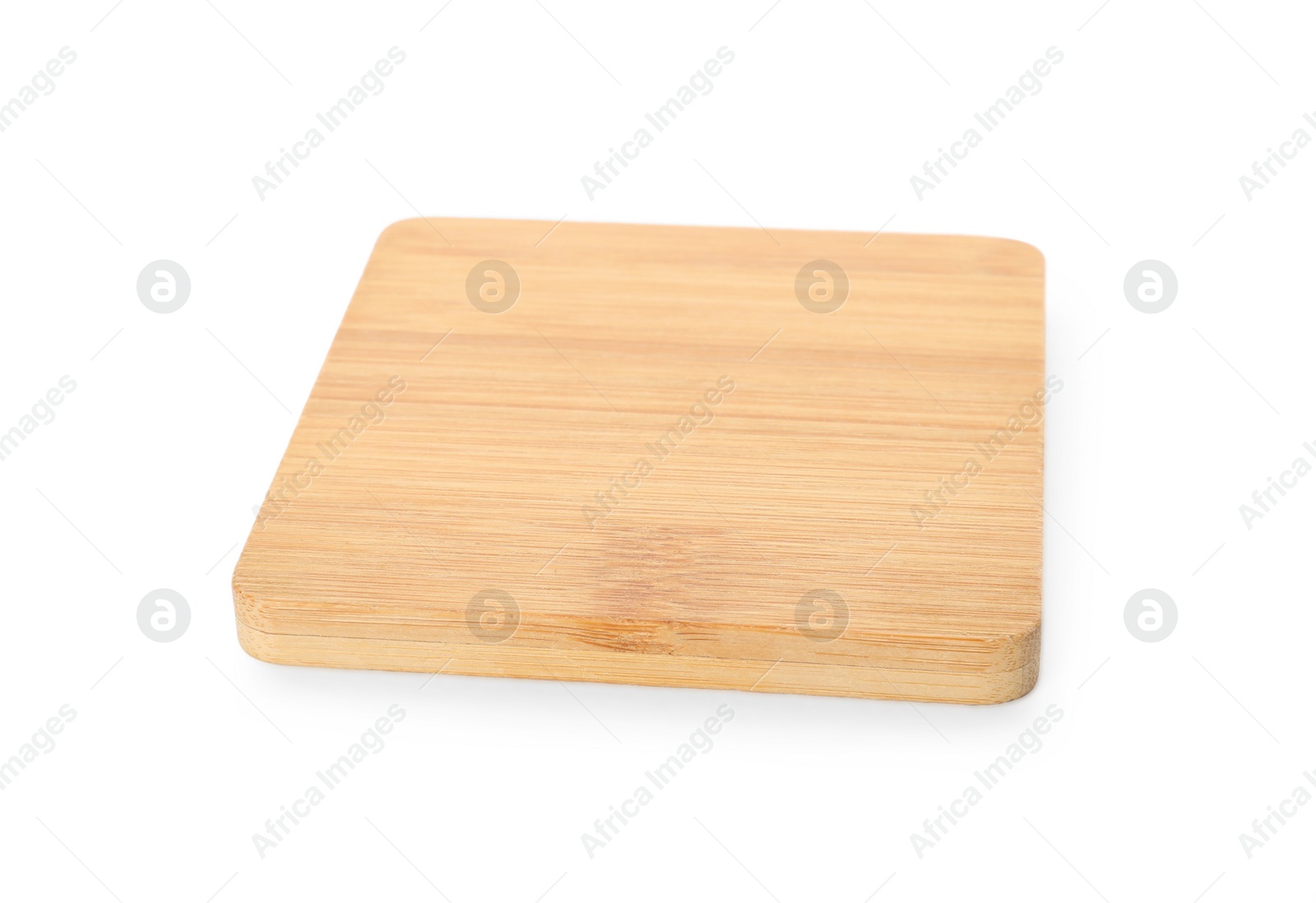 Photo of Stylish wooden cup coaster isolated on white