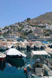 Photo of Beautiful view of port with different boats on sunny day
