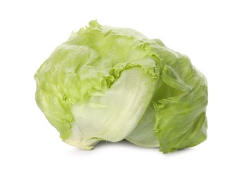 Fresh green iceberg lettuce isolated on white