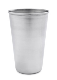 Photo of Empty shaker tin isolated on white. Bartender equipment