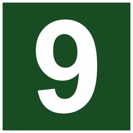 International Maritime Organization (IMO) sign, illustration. Number "9"