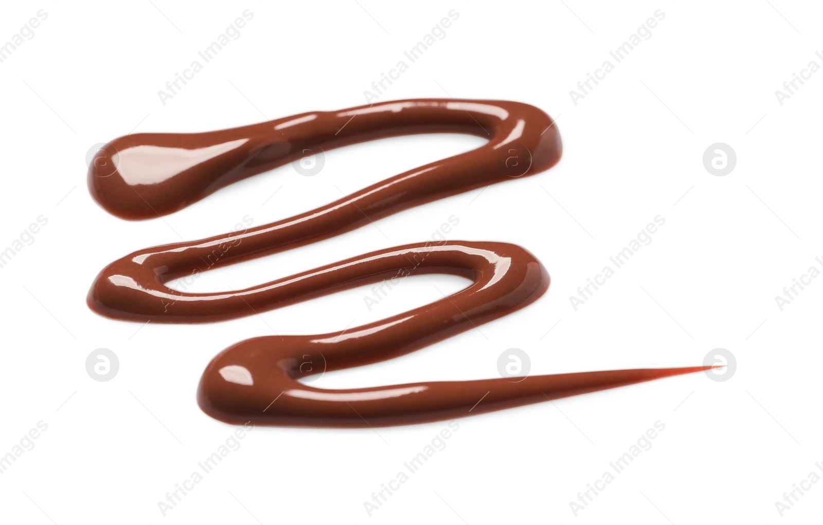 Photo of Smear of tasty milk chocolate paste isolated on white