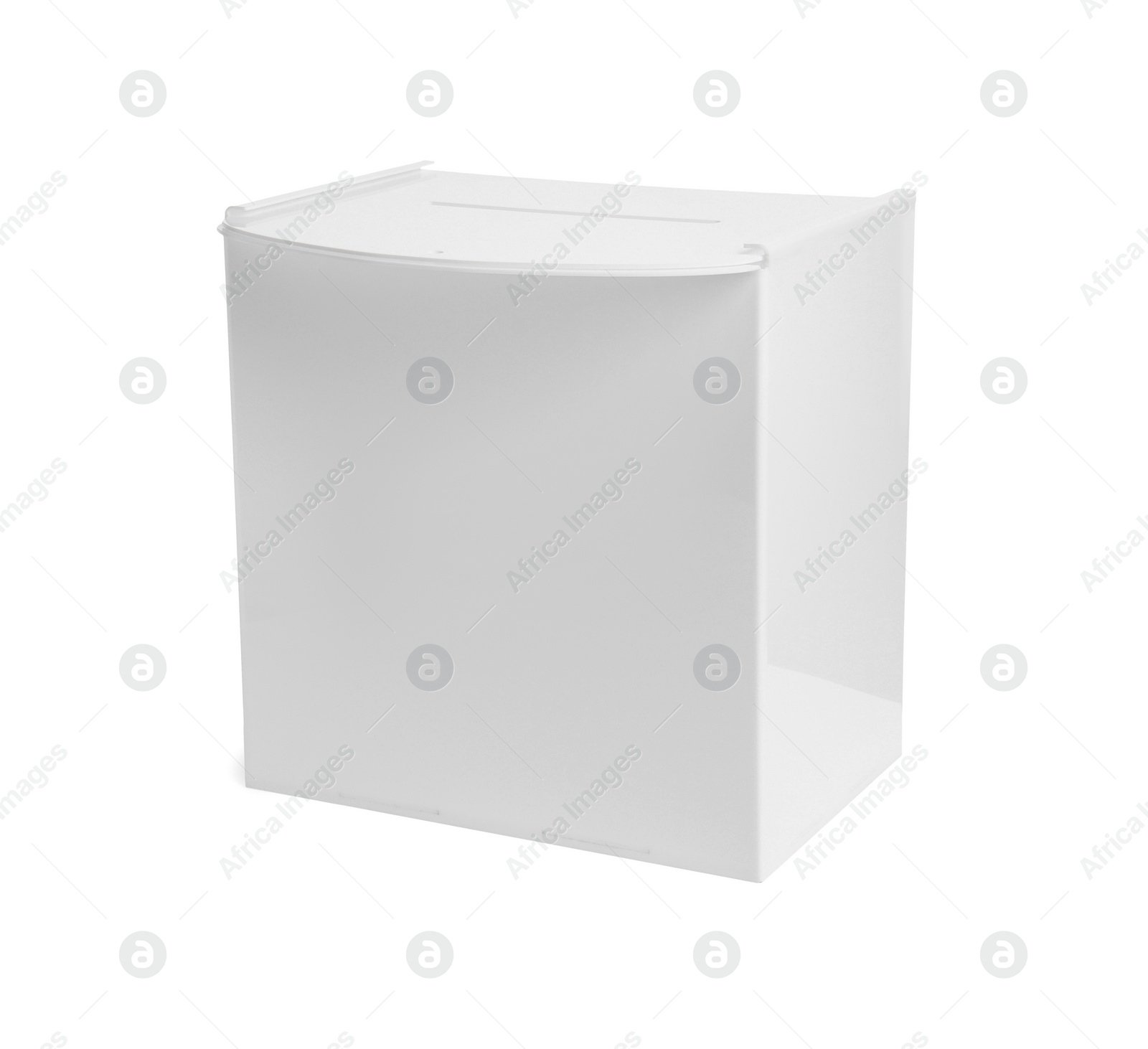 Photo of One ballot box isolated on white. Election time