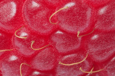 Texture of ripe raspberry as background, macro view. Fresh berry