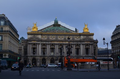 Paris, France - December 10, 2022: Majestic Palais Garnier exterior