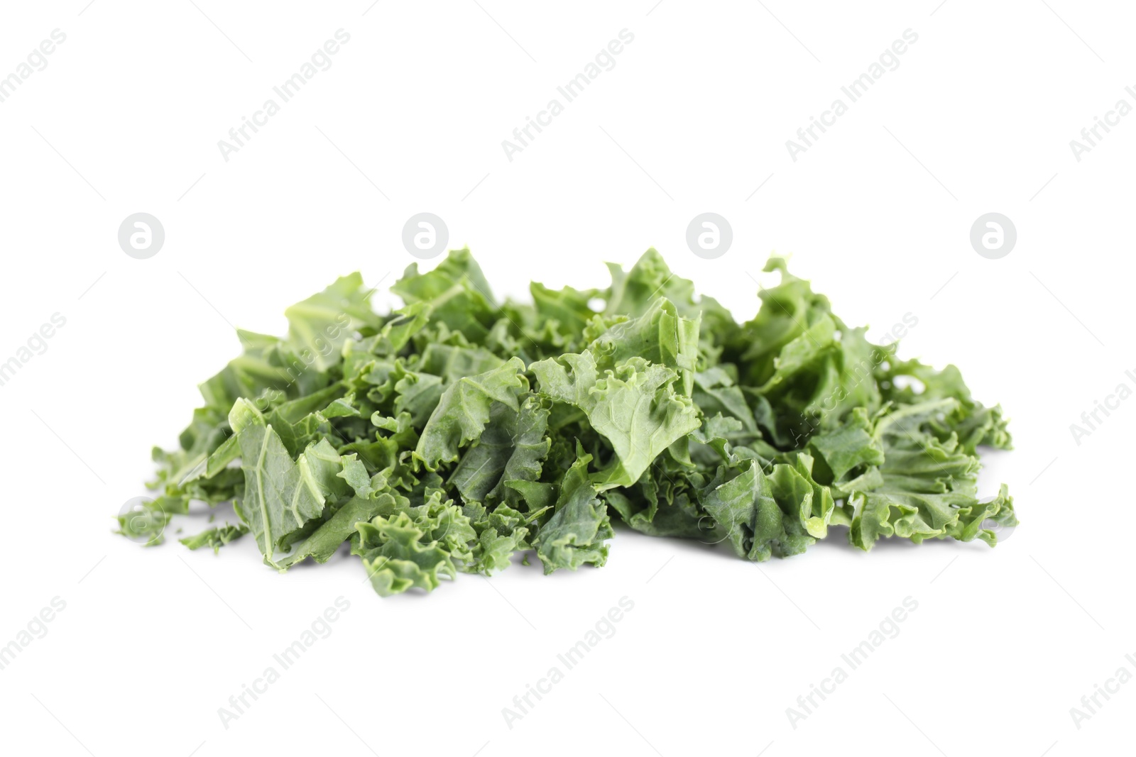 Photo of Fresh green kale leaves isolated on white