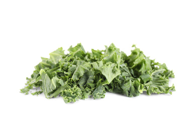 Photo of Fresh green kale leaves isolated on white