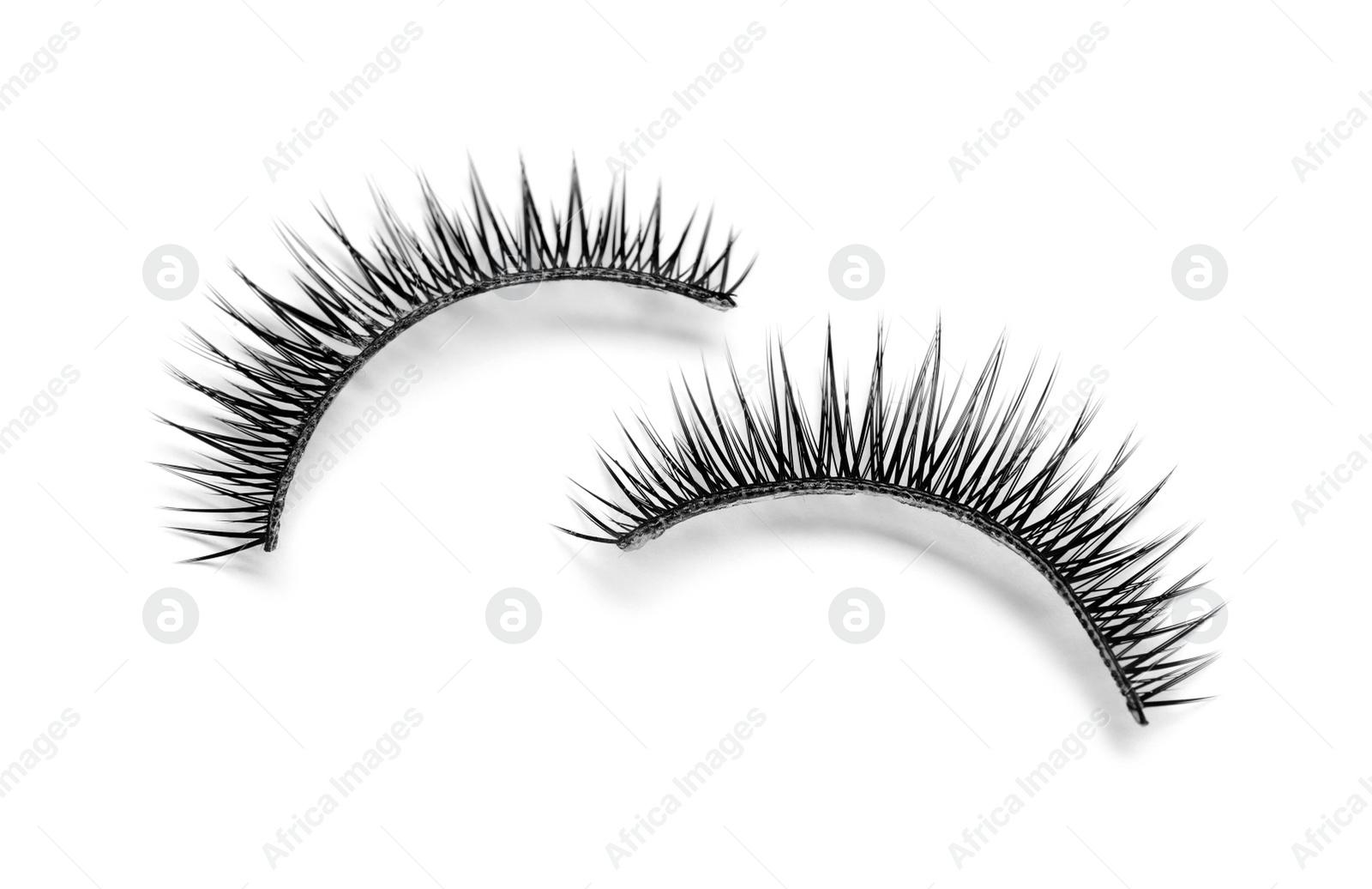 Photo of Beautiful pair of false eyelashes on white background