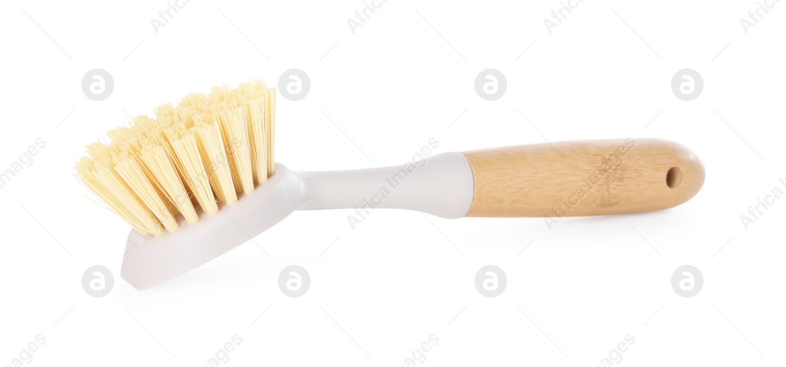 Photo of Cleaning supply. One brush isolated on white