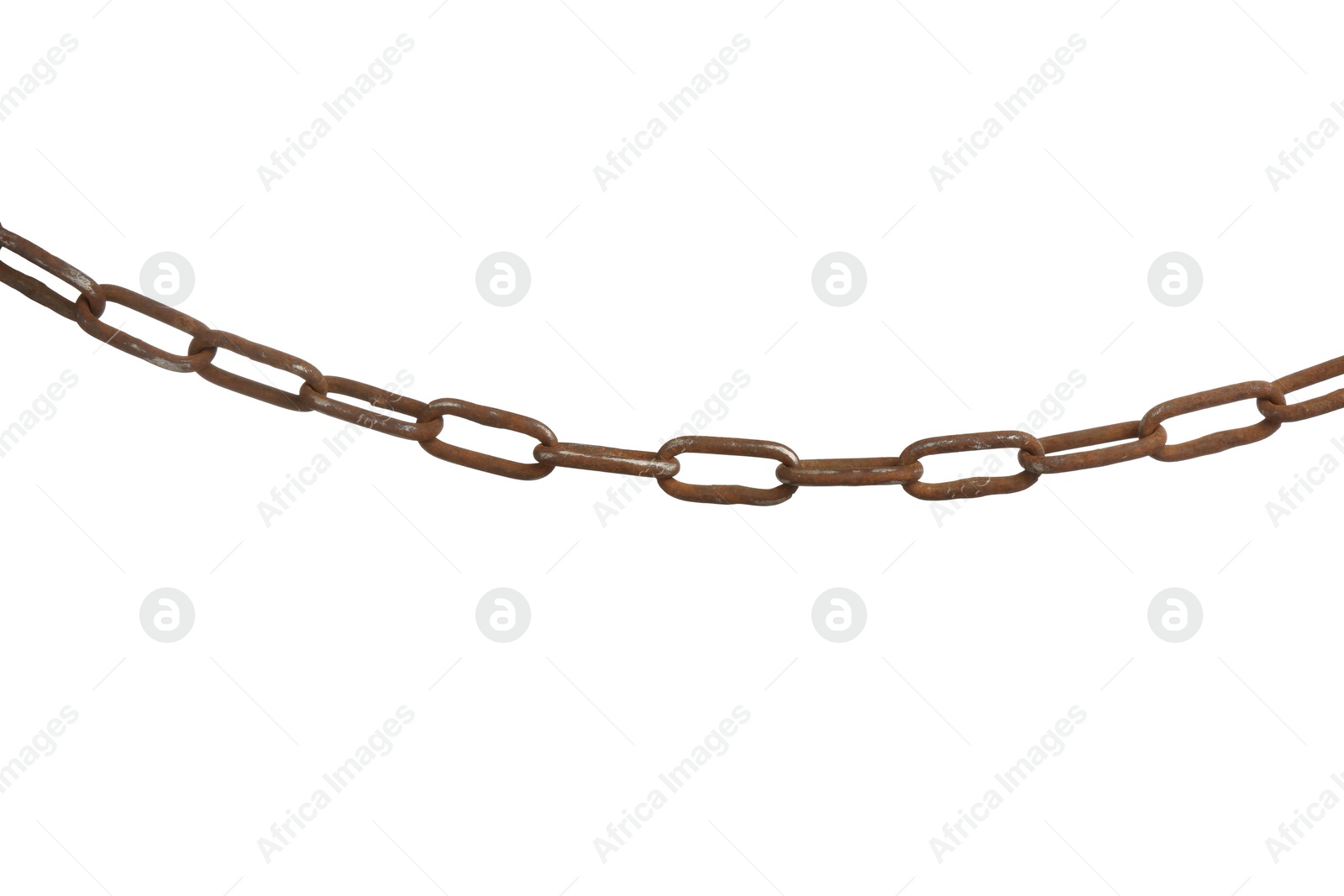 Photo of One common metal chain isolated on white