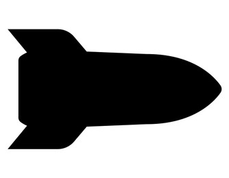 Illustration of  atomic weapon on white background