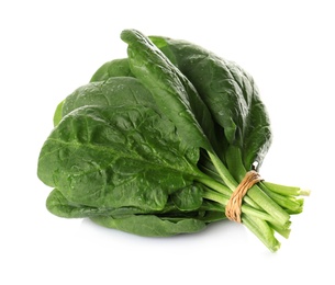 Bunch of fresh spinach isolated on white