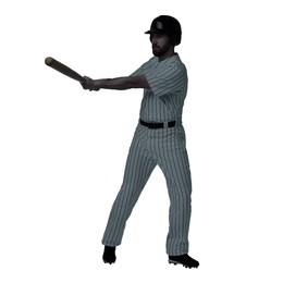 Image of Silhouette of baseball player on white background