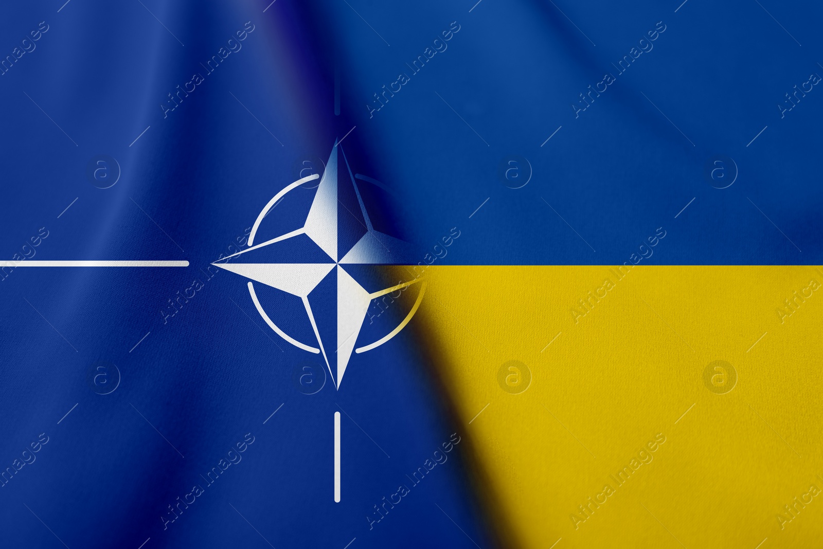 Image of Flags of Ukraine and North Atlantic Treaty Organization