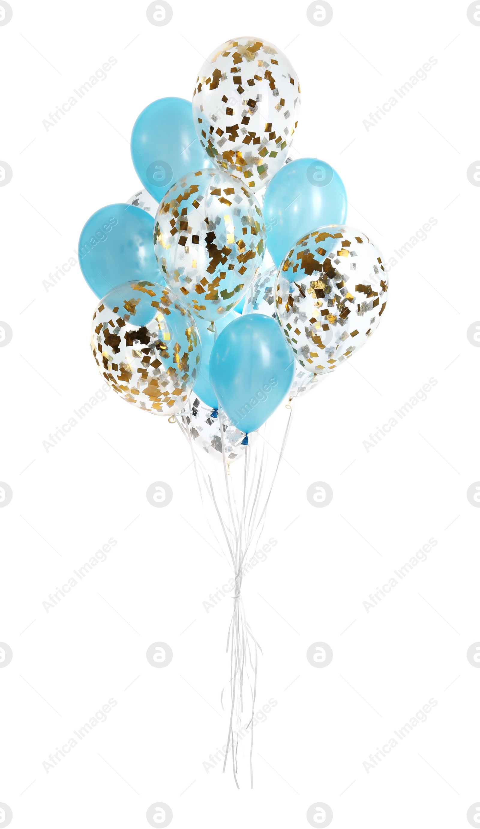 Photo of Bunch of color balloons isolated on white