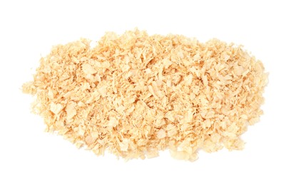 Pile of natural sawdust isolated on white