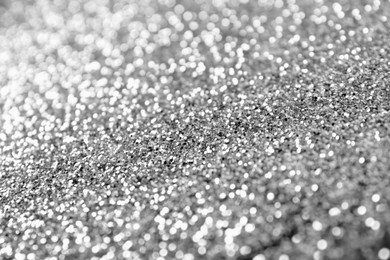 Image of Texture of silver glitter as background, closeup