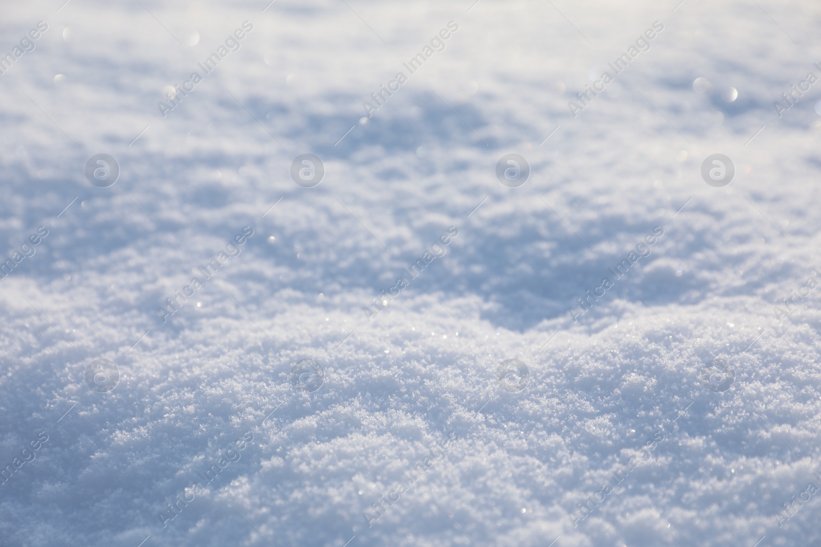 Photo of Beautiful white snow as background, closeup view