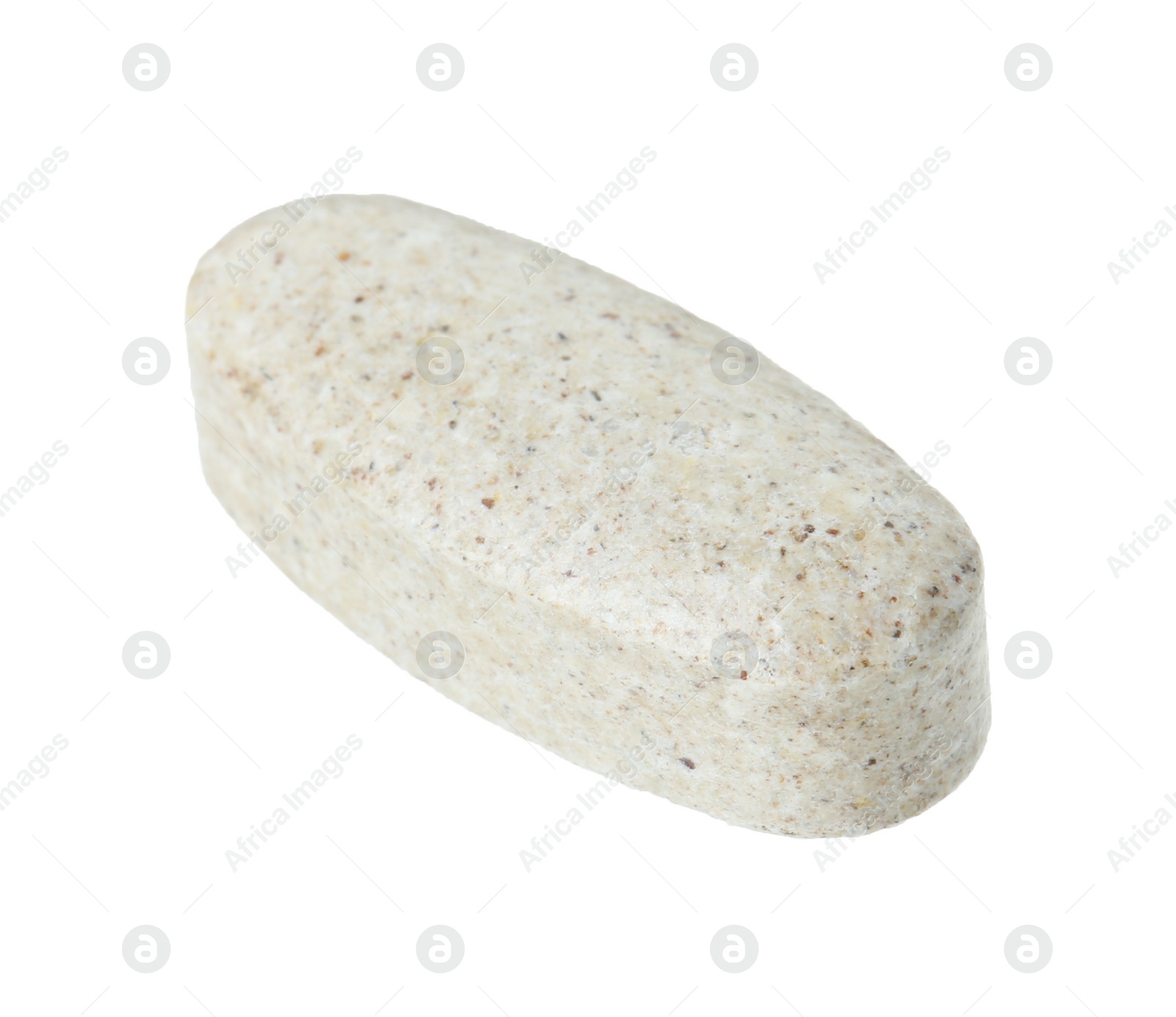 Photo of One vitamin pill isolated on white. Health supplement