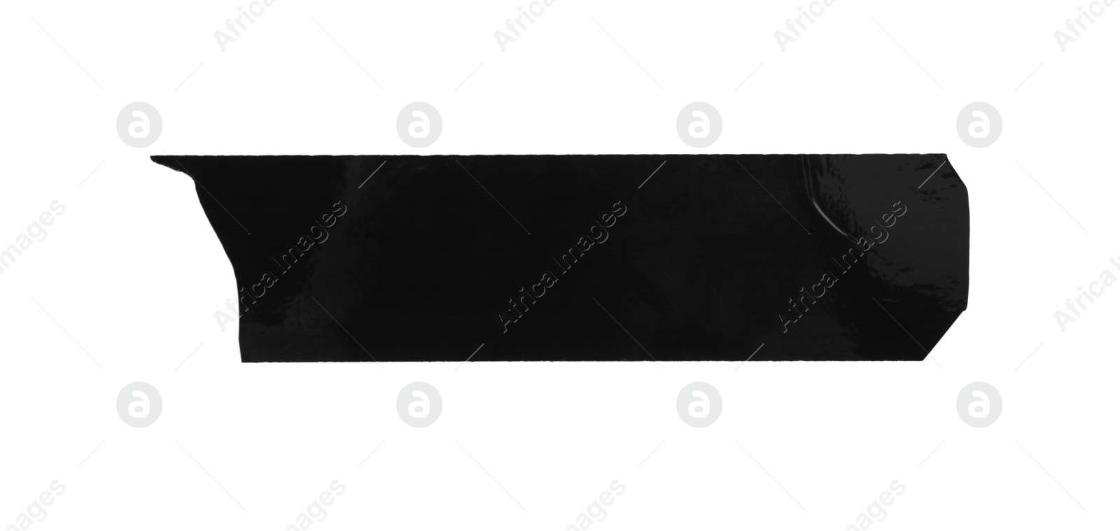 Photo of Piece of black adhesive tape isolated on white, top view
