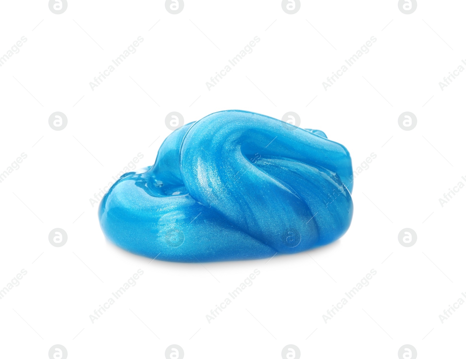 Photo of Blue slime isolated on white. Antistress toy