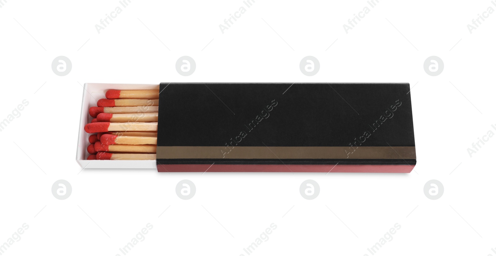 Photo of Cigar matches in box isolated on white