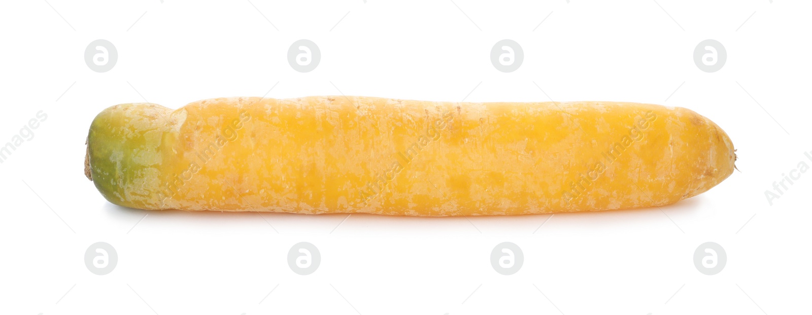 Photo of Fresh raw yellow carrot isolated on white