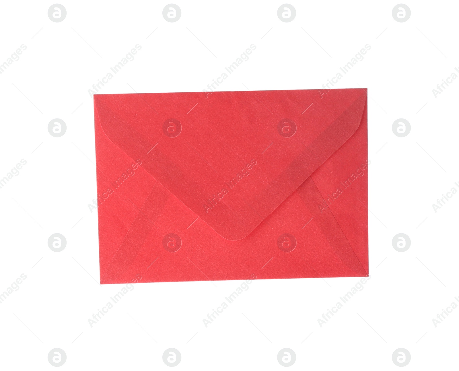 Photo of Red paper envelope isolated on white. Mail service