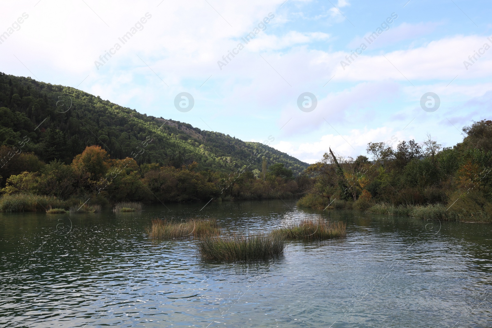 Photo of Picturesque view of beautiful river in mountains under sky