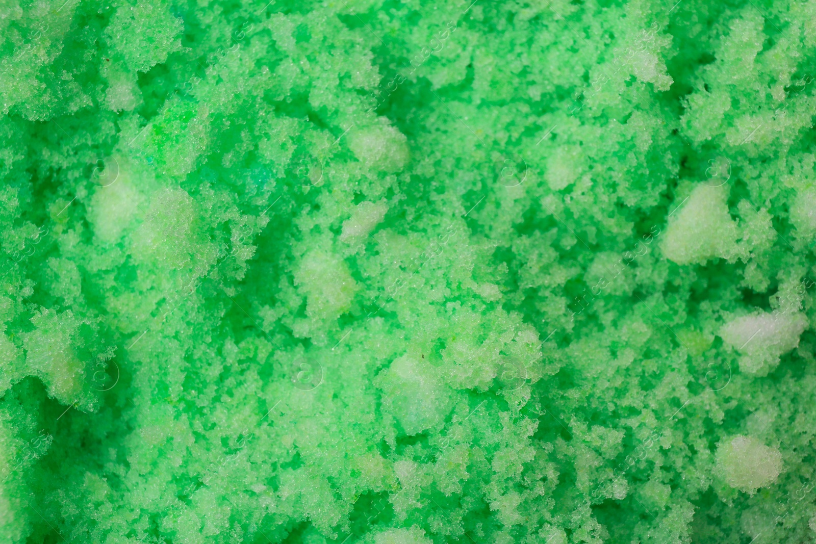 Photo of Color snow ice cream as background, closeup