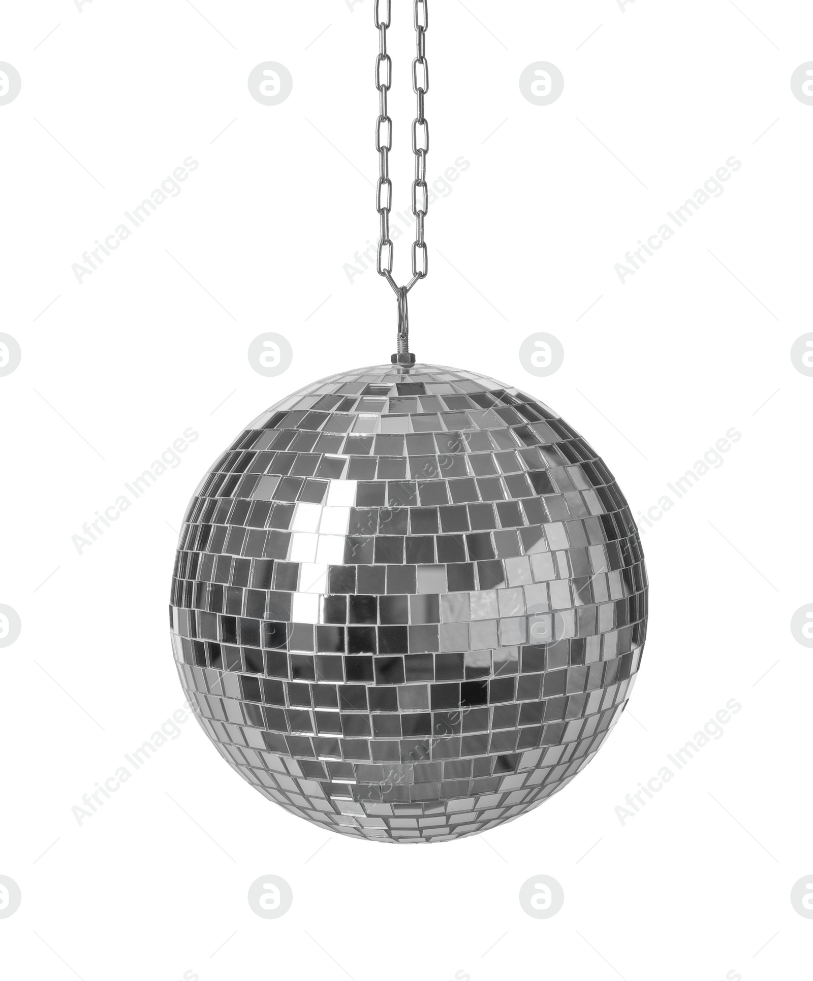 Photo of Bright shiny disco ball isolated on white