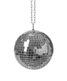 Photo of Bright shiny disco ball isolated on white