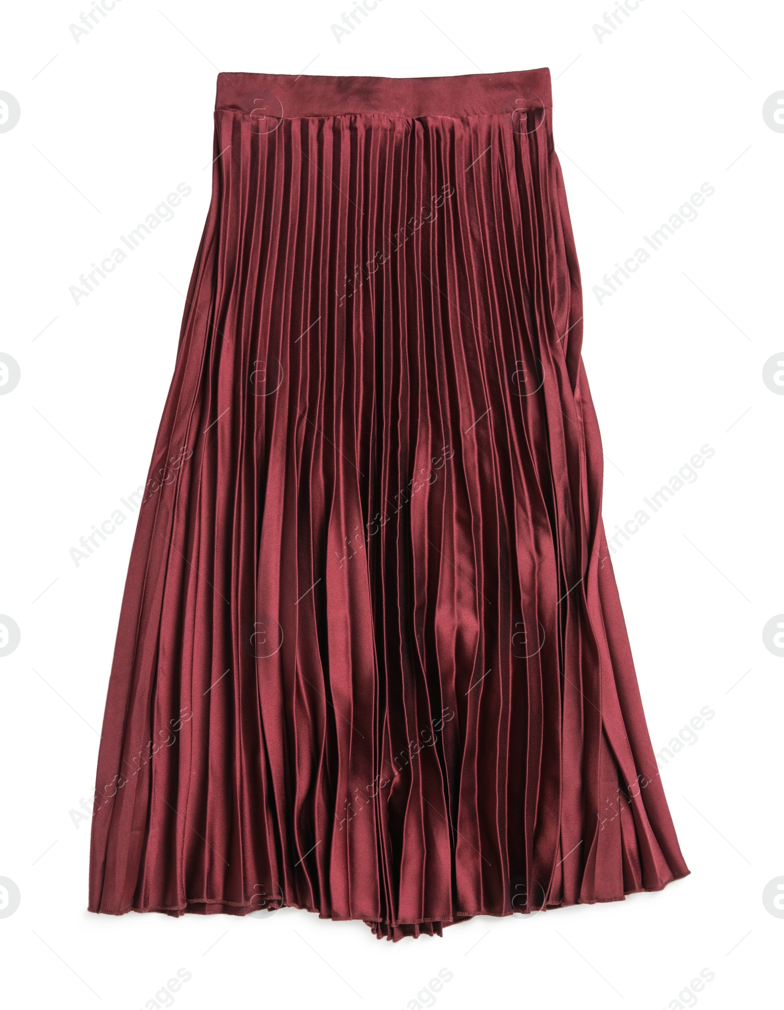 Photo of Elegant long pleated skirt isolated on white, top view