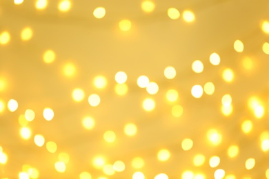 Beautiful golden lights as background. Bokeh effect