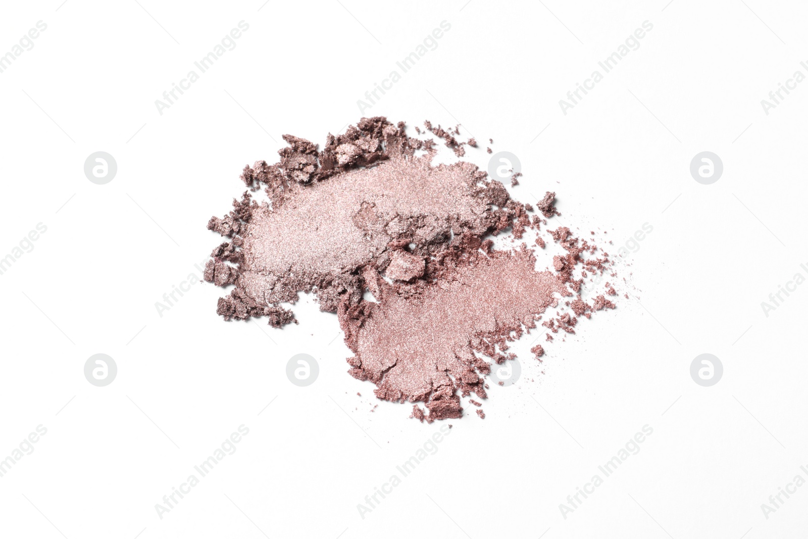 Photo of Crushed eye shadows on white background. Professional makeup product