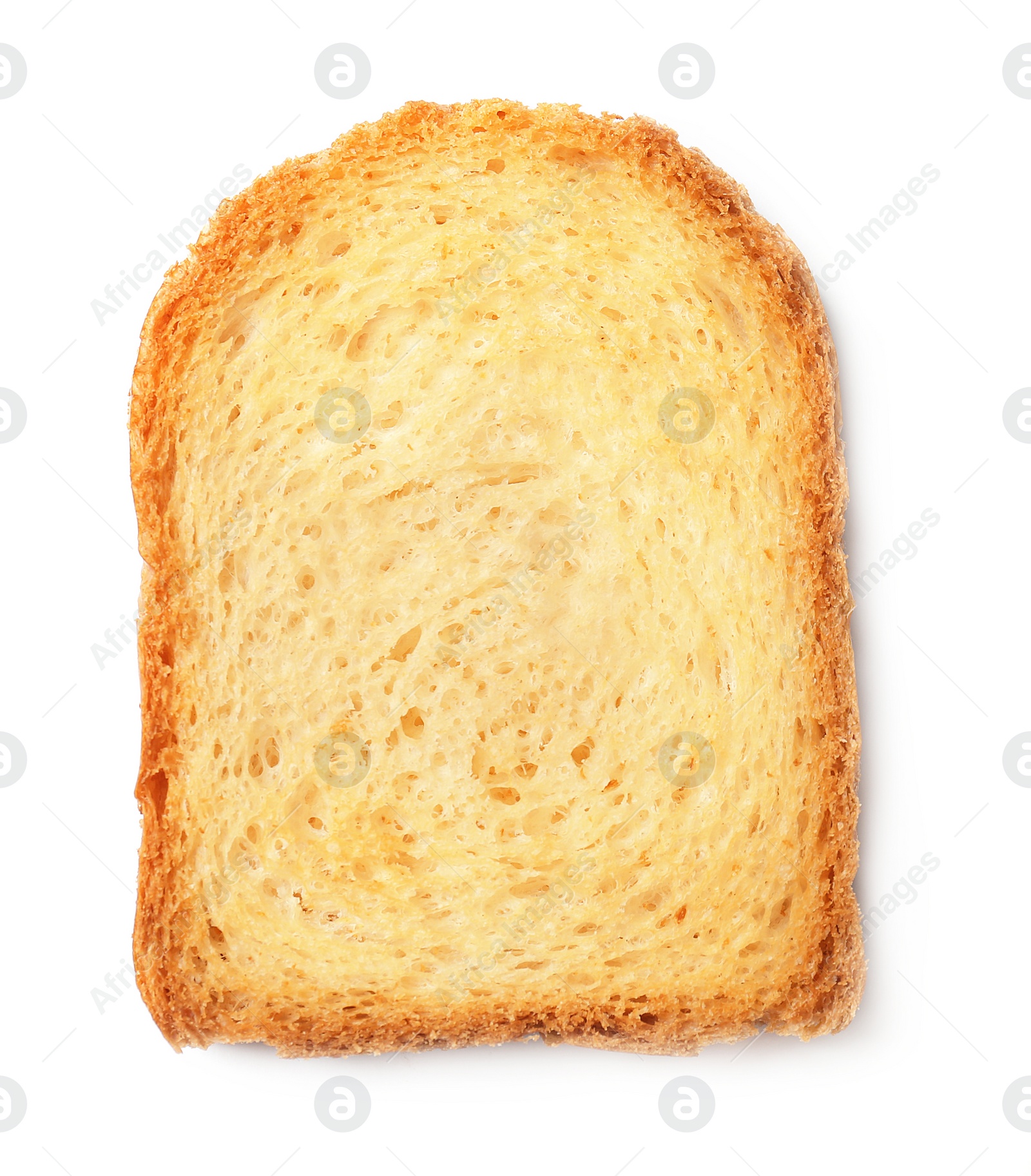 Photo of Toasted bread on white background, top view